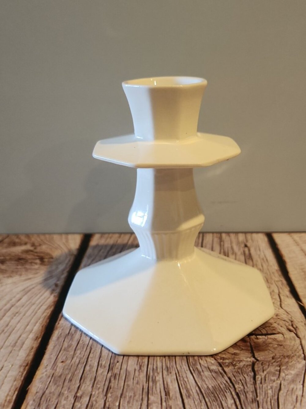 Beautiful~Vintage~Independence Ironstone~CASTLETON CANDLE HOLDER~Japan~White